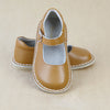 Toddler Girls Vintage Mustard Honey Brown Leather Mary Jane Shoes - Petitfoot.com