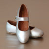 L'Amour Silver Ankle Strap Ballet Flat