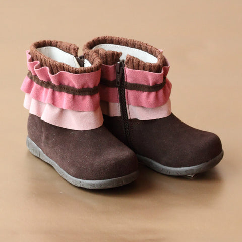 L'Amour Girls Knit Collar Boot
