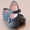Angel Baby Girls Navy Kimono Flower Mary Jane