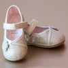 Angel Baby Girls Silver Kimono Flower Mary Jane
