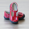 L'Amour Girls Patent Red Stitched Bow Mary Jane