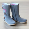 L'Amour Girls Gray Tall Flower Boot