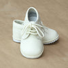  Angel Baby Boys Classic Cream Leather Lace Ups - Petitfoot.com