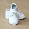 Angel Baby Boys White Classic Leather Lace Ups - Petitfoot.com