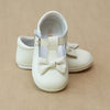 Angel Baby Girls Ecru Minnie Classic T-Strap Bow Mary Jane - Petitfoot.com