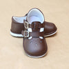 Angel Baby Girls Double Buckle Brown Mary Janes - Petit Foot