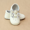 Angel Baby Girls Double Buckle Ecru Mary Janes - Petit Foot