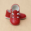 Angel Baby Girls Double Buckle Red Mary Janes - Petit Foot