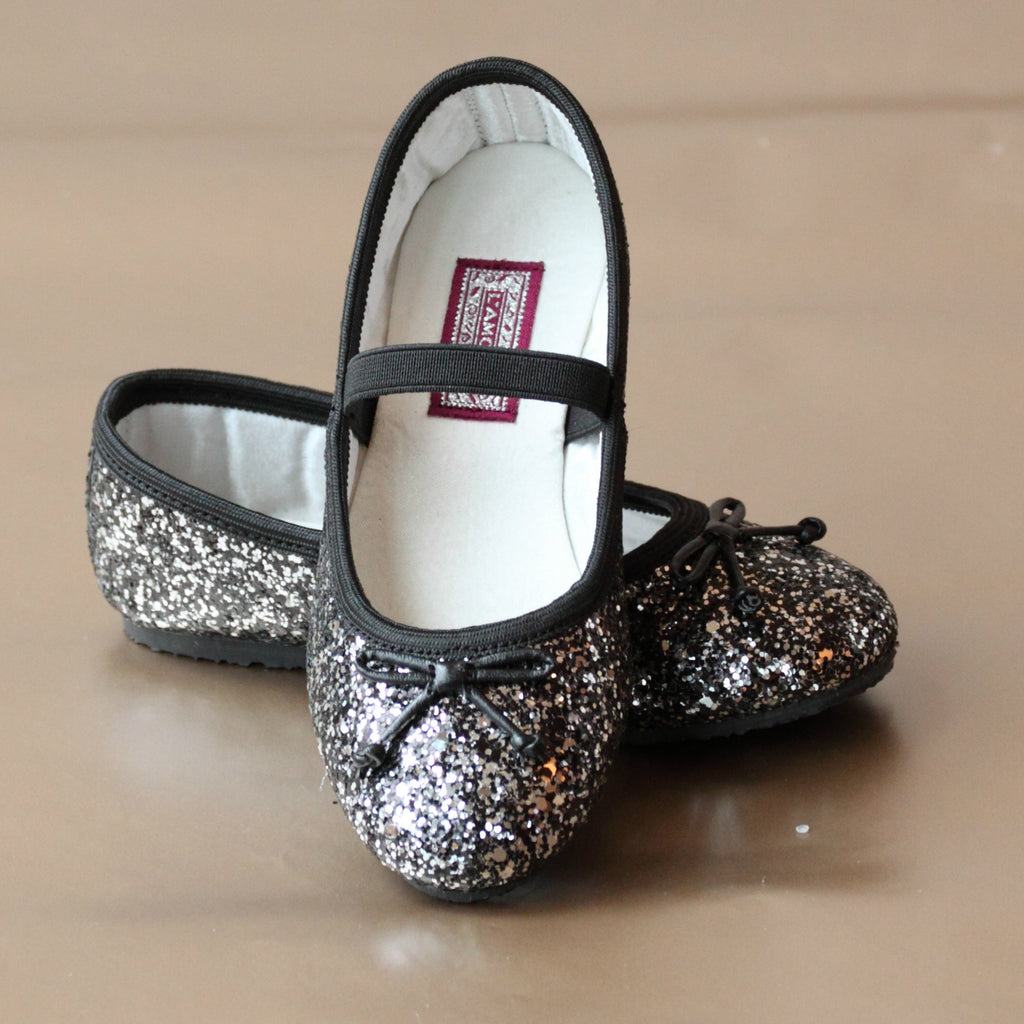 Alice Girl's Sparkly Glitter Flower Flat – L'Amour Shoes