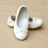 L'Amour Girls White Elastic Leather Ballet Flat - Petitfoot.com