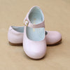 L'Amour Girls Rebecca Pearlized Pink Leather Dressy Flat - Petitfoot.com