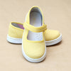 L'Amour Girls Jenna Yellow Playground Canvas Mary Janes - Petitfoot.com