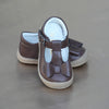 L'Amour Girls Dark Brown Stitched Bow Fall Mary Jane - Petitfoot.com