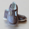 L'Amour Girls Nouveau Classic T-Strap Brown Leather Mary Jane