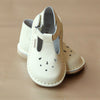 L'Amour Girls Nouveau Classic T-Strap Cream Leather Mary Jane