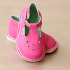 L'Amour Girls Nouveau Classic T-Strap Fuchsia Leather Mary Jane