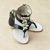 L'Amour Girls Black Strappy Jewel Sandal - Petitfoot.com