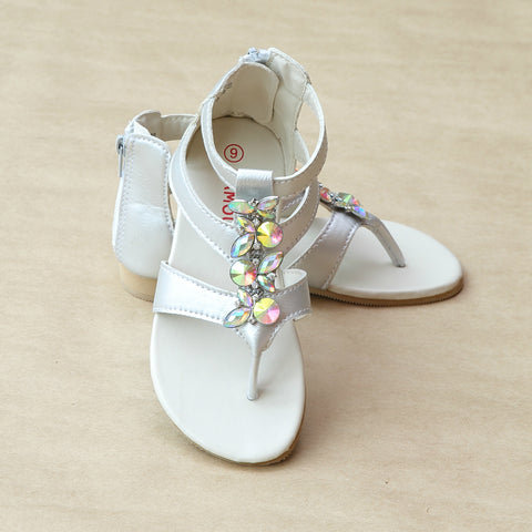 L'Amour Girls Strappy Jewel Sandal