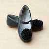 L'Amour Girls Black Pom Pom Ballet Flat - Petitfoot.com