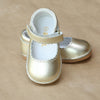 Angel Baby Girls Gold Scalloped Leather Mary Jane - Petitfoot.com