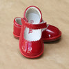 Angel Baby Girls Patent Red Scalloped Leather Mary Jane - Petitfoot.com