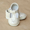 Angel Baby Girls Patent Cream Scalloped Perforated Mary Jane - Petitfoot.com