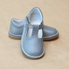 Toddler Girls Frances Gray English T-Strap Leather Stitch Down School Mary Jane - Petitfoot.com