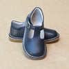 Toddler Girls Frances Navy English T-Strap Leather Stitch Down School Mary Jane - Petitfoot.com