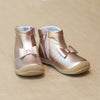 Girls Rosegold Bow Leather Ankle Boot by L'Amour Shoes - Petitfoot.com
