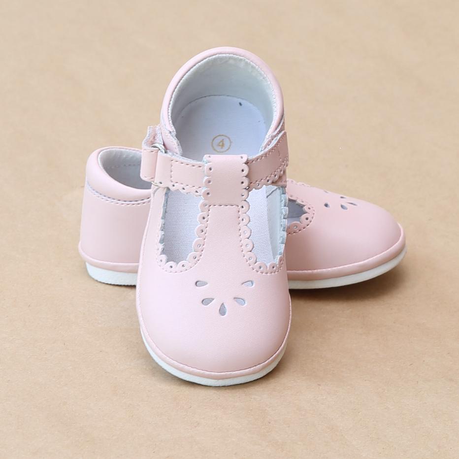 Angel Baby Girls T-Strap Scalloped Perforated Mary Jane – Petit Foot