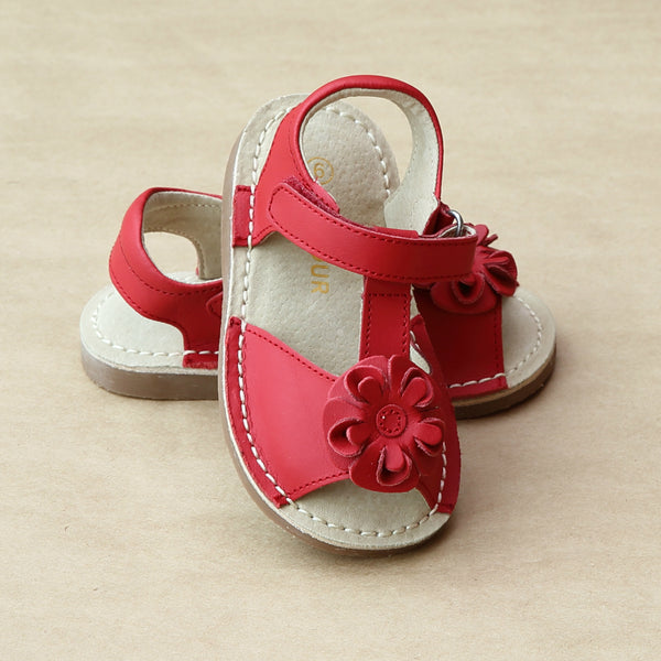 L'Amour Girls T-Strap Flower Open Toe Sandal – Petit Foot