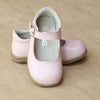 L'Amour Girls Pink Scalloped Trim Leather Mary Jane - Petitfoot.com