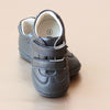 Angel Baby Boys Black  Double Strap Sporty Leather Sneaker