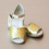 L'Amour Girls Open Toe Gold Sparkle Sandal