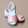 L'Amour Girls Open Toe Pink Sparkle Sandal
