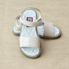 L'Amour Girls Patent Cream Open Toe Flat Sandal - Petitfoot.com