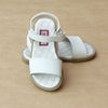 L'Amour Girls Solid White Open Toe Flat Sandal - Petitfoot.com