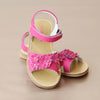 L'Amour Girls Fuchsia Scalloped Flower Blossom Sandal