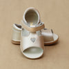 Angel Baby Girls Champagne Open Toe and Heart Leather Sandal - Petitfoot.com
