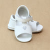 Angel Baby Girls White Open Toe and Heart Leather Sandal - Petitfoot.com