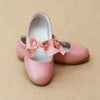 L'Amour Girls Pauline Rose Bow Leather Dressy Flat - Petitfoot.com