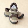 L'Amour Boys Khaki Sporty Double Strap Sneaker - Petitfoot.com