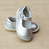 L'Amour Girls Silver Classic Stitch Down Mary Jane - Petitfoot.com