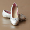 L'Amour Girls Silver Quilted Flat