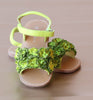 L'Amour Girls Lime Rosette Applique Sandal