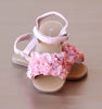 L'Amour Girls Pink Rosette Applique Sandal