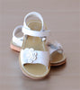 L'Amour Girls White Three Layer Petal Flower Sandal