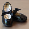 Angel Baby Girls Patent Black Scalloped Leather Mary Jane