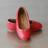 L'Amour Girls Red Studded Leather Flat